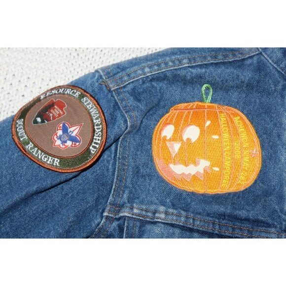 Vintage Levi's Boys scouts Patches Denim Jacket Size 40 cotton Made In USA - Picture 13 of 15